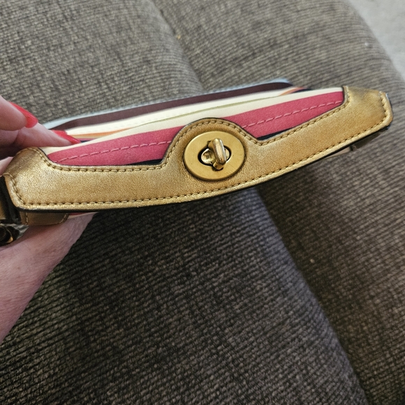 Coach Multi-color stripe wristlet. - Picture 7 of 11